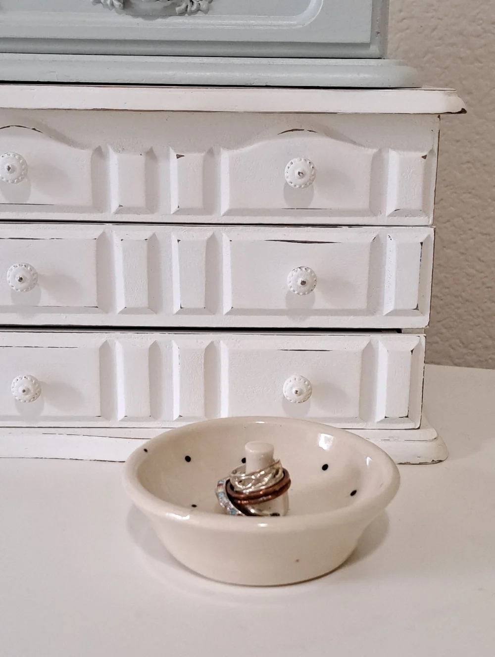 Studio Art Pottery Ring Holder Jewelry Dish Handmade